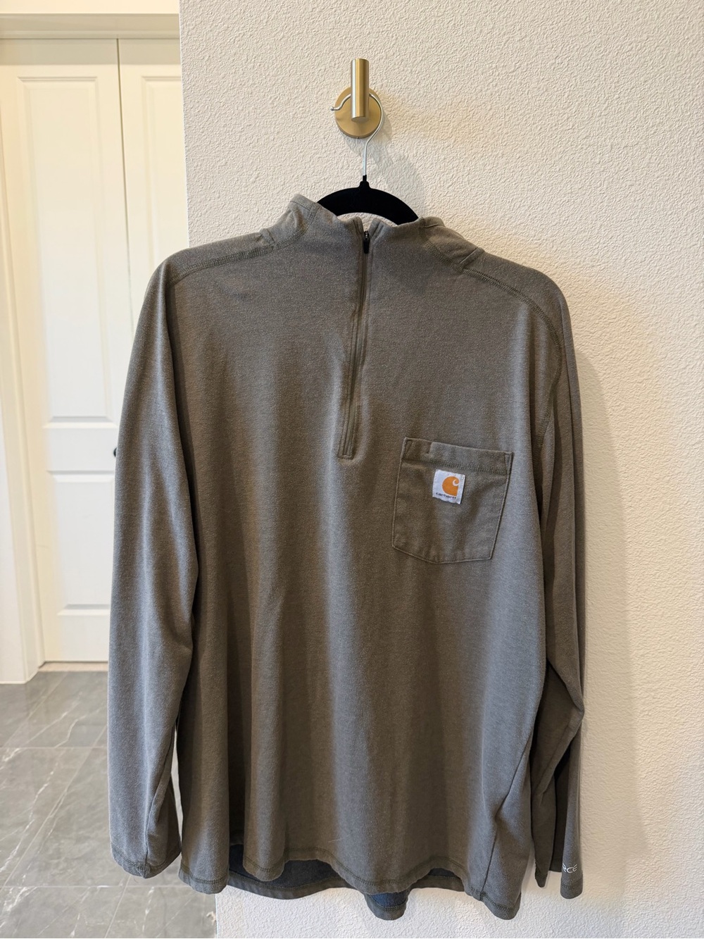 Carhartt Force Quarter Zip / Size L / Gray Relaxed Fit Work Wear